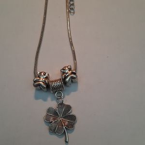 Silver-Tone Shamrock Charm Bracelet